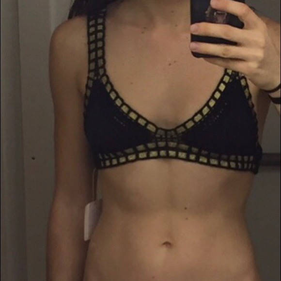 Kiini Black and Gold crochet Chacha bikini top - Picture 5 of 5